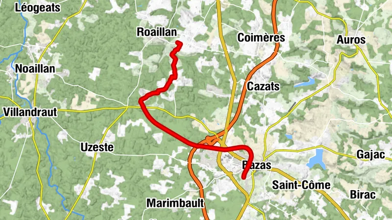 Roquetaillade par la piste cyclable