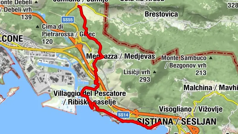 The Carsus Trail, Stage 5: Sistiana / Sesljan – Jamlje