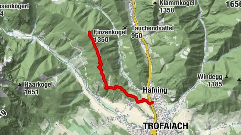 Aufstieg Finzenkogel 1350m