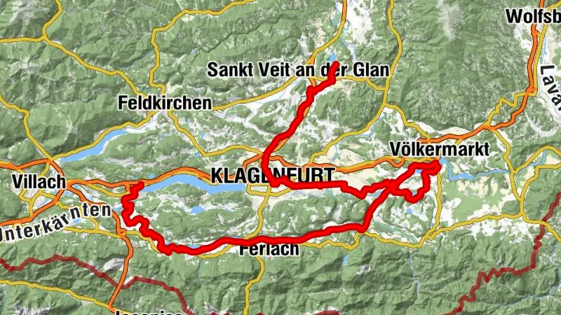 Kärnten Seen-Schleife | 3-Tages Challenge | 1. Etappe Längsee/Sankt Veit - Klopeiner See - Rosental -Velden