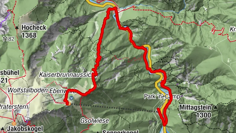 Brandschneide via Wasserleitungsweg und Kaiserbrunn