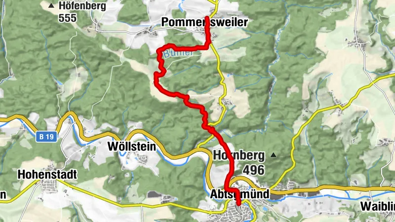 Bühlertalwanderweg 1. Etappe - von Abtsgmünd nach Pommertsweiler