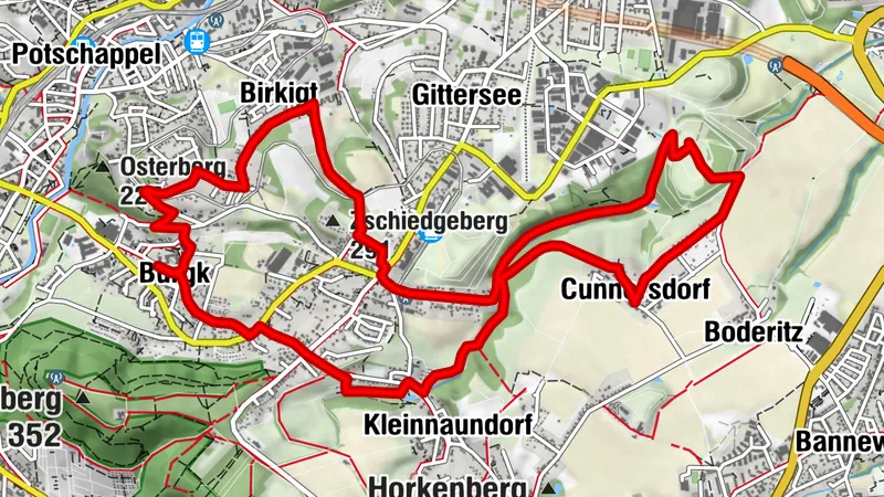 Von Schloss Burgk zur Kaitzer Höhe