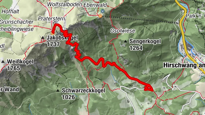 Törlweg vom Knappenhof zum Ottohaus
