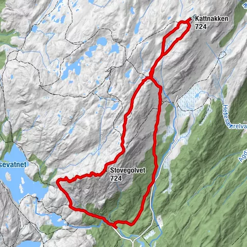 Landschaftlich reizvolle Rundwanderung von Vadelva nach Kattnakken und Stovegolvet.