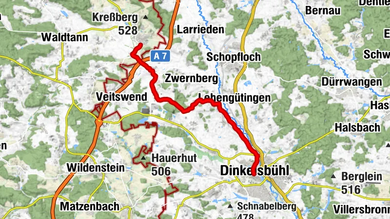 Verbindung Kreßberg-Marktlustenau - Dinkelsbühl