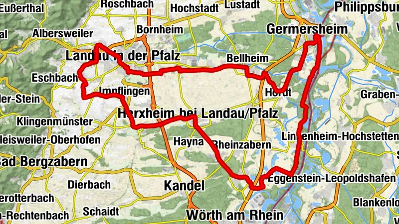 Rennradrunde vom Rhein zum Wein - auf den Spuren der Deutschlandtour in der Pfalz