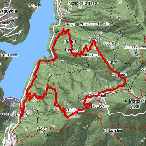 Presa Verzasca-Montes de Motti-Presa Verzasca