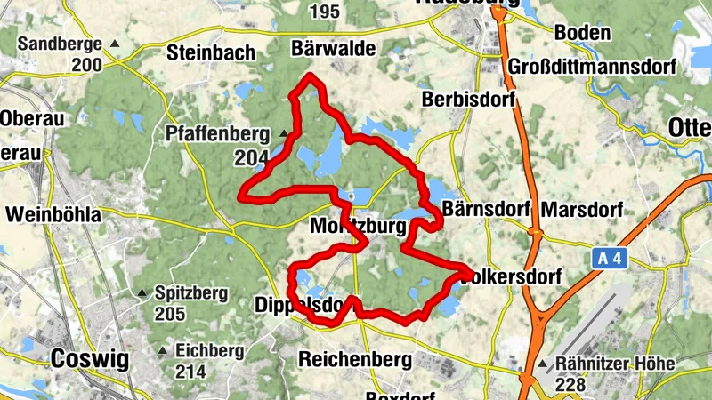 Fischer-Route - Himmelsteiche rund um das Jagdschloss Moritzburg