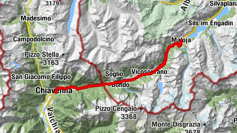 Paso de Maloja desde Chiavenna