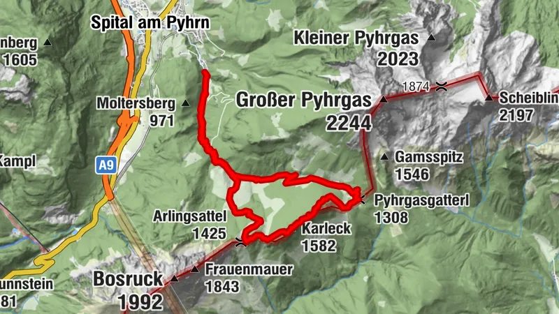 Dr. Vogelgesang-Klamm - Kl. Bosruck - Karleck - Pyhrgasgatterl