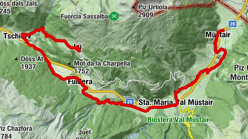 Camino de Santiago de los Grisones. Etapa 1, Müstair - Lü [SchweizMobil-Nr. 43]