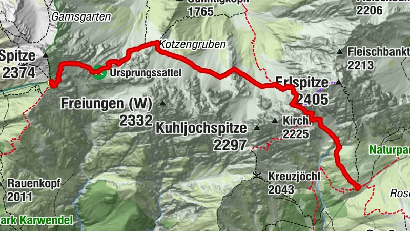 Karwendel Höhenweg - Gehrichtung Reith-Scharnitz (Etappe 2): Nördlinger Hütte - Solsteinhaus