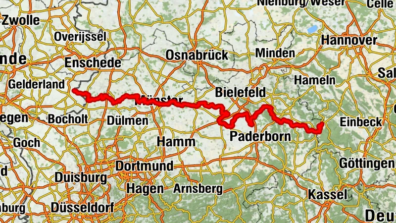 Europaradweg R1- Westfälischer Teil Vreden - Höxter