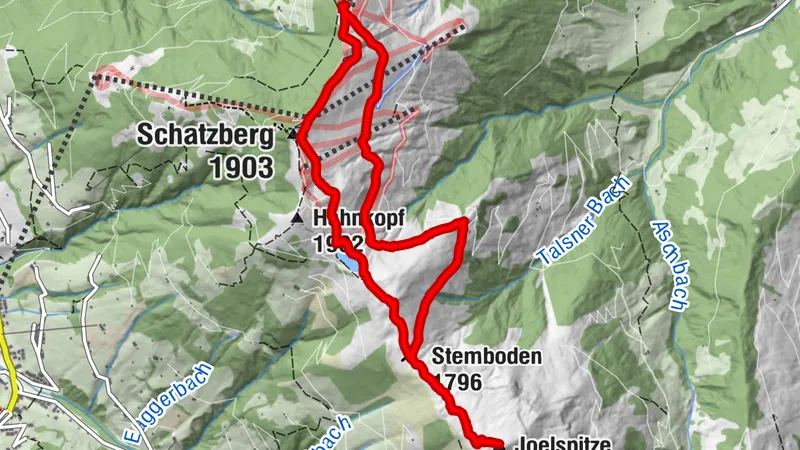 Schatzbergalm - Stemboden - Joelspitze - Saupanzen