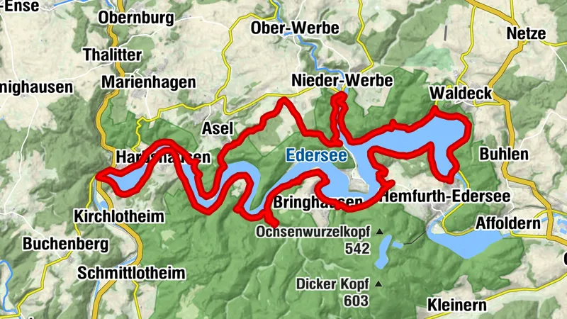 Edersee-Radrundweg (ER) - Einmal um den ganzen Edersee