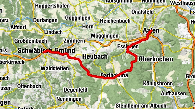 Ostalb-Radrunde - Etappe 6 - Schwäbisch Gmünd-Aalen