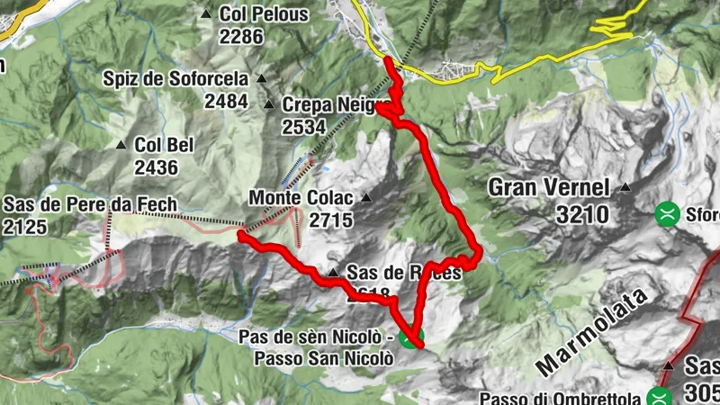 Sela del Brunech - Rifugio Passo S. Nicolo - Alba