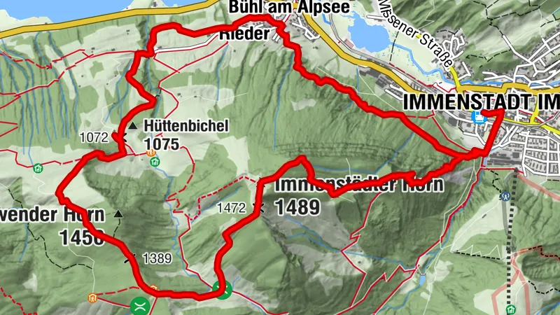 Immenstädter Gipfelrunde - Del púlpito a la trompa