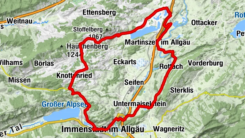Circuito ciclista de Immenstadt: alrededor del lago de Niedersonthofen