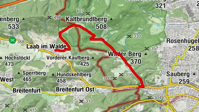 Lainzer Tiergarten : Vom Gütenbach Tor über Laber Tor nach Laab im Walde (ÖPNV : Bus 250/253) Wien - Niederösterreich/Österreich