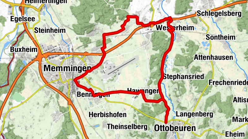 A través del valle de Günz al Benninger Ried - noroeste de Ottobeuren