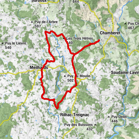 De Chamberet a Meilhards