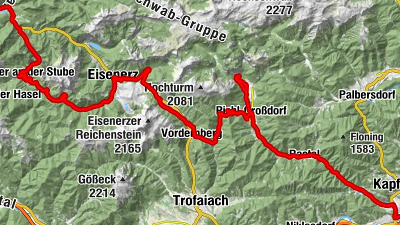 260725 Hieflau-Bruck über Radmer, Eisenerz, Hieslegg und Grüner See