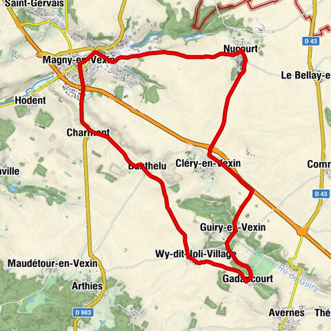 Circuito en bicicleta alrededor de la cruz patada