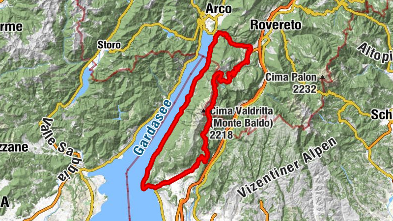 Recorrido Monte Baldo