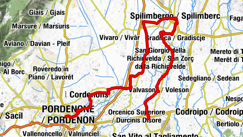 PN2027 - Ruta de Pordenone a Spilimbergo, Valvasone y Casarsa della Delizia (P032)