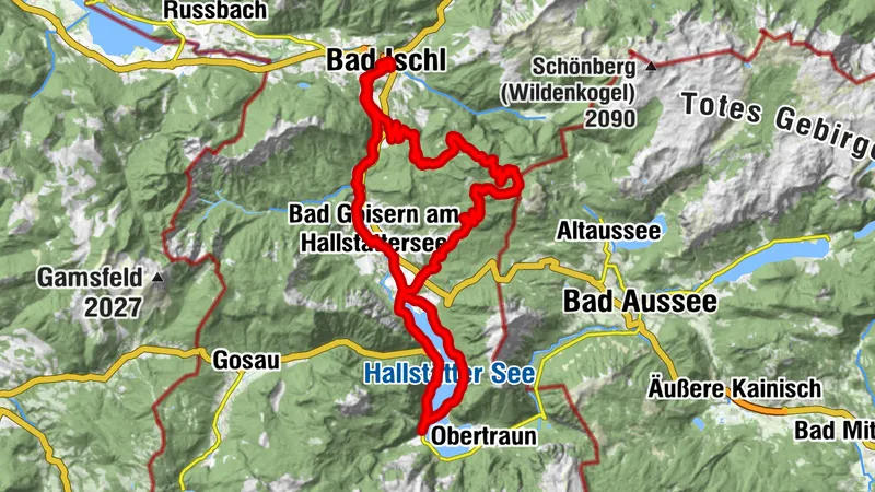 Bad Ischl -> Reinfalzalm (1.044m) -> Raschberghütte (1.362m) -> St. Agatha -> Hallstatt -> Seeraunzen -> Bad Goisern -> Bad Ischl