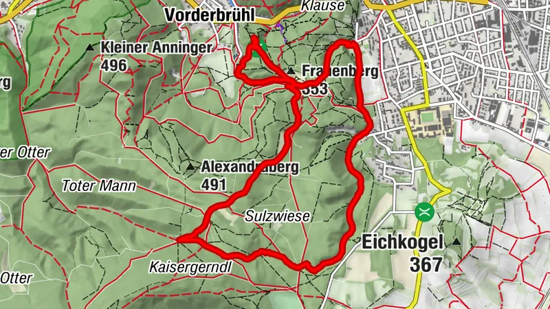 R&B: Jennyberg, Burgruine Mödling, Frauenstein - Runde im Wandergebiet Anninger, Mödling / NÖ