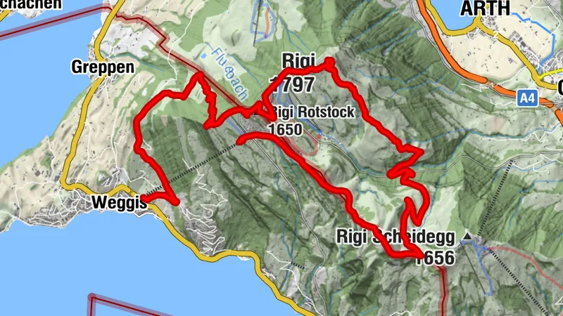 Weggis - Rigi Rotstock - Rigi - Dossen - Rigi Kaltbad