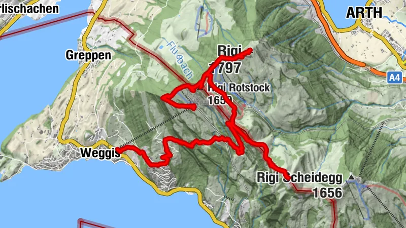 Weggis - Dossen - Rigi - Rigi Kaltbad