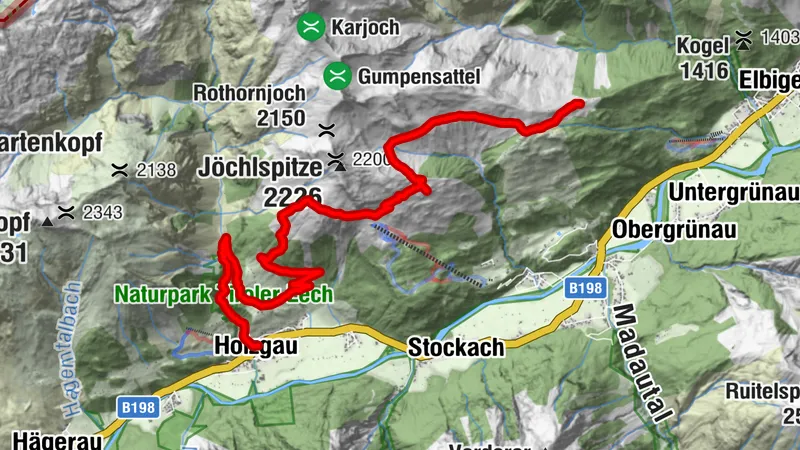 Bernhardseckhütte - Alpenrosensteig - Simmswasserfall - Holzgau