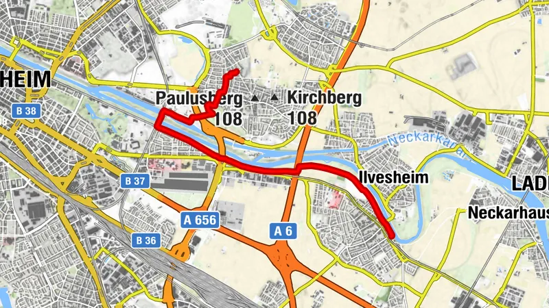 Feudenheim - am Neckar - Schloss Mediterran, Mannheim, Regierungsbezirk Karlsruhe/Deutschland