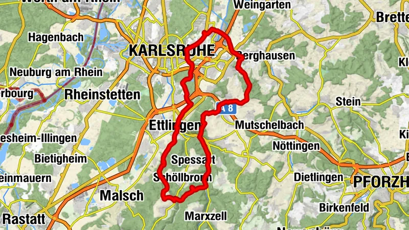 Runde von Karlsruhe Waldstadt -Schwarzwald