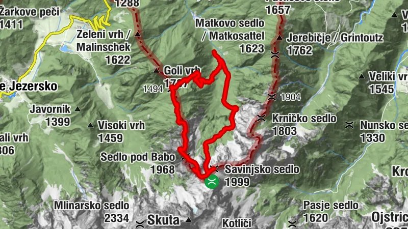 Vellach Ursprung - Jenkalm - Mala Baba - Velika Baba - Ledinski vrh