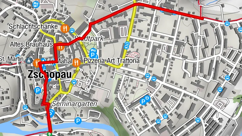 Ruta del valle del Zschopau_Ruta alternativa: del Zschopau al centro de la ciudad