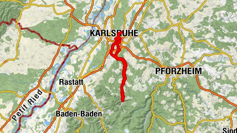 Waldstadt-Rüppur - Marxzell- Bad Herrenalb-Karlsruhe