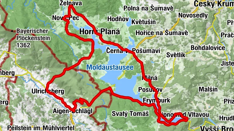 Ruta de ciclismo de carretera alrededor del embalse de Moldava | INNs HOLZ