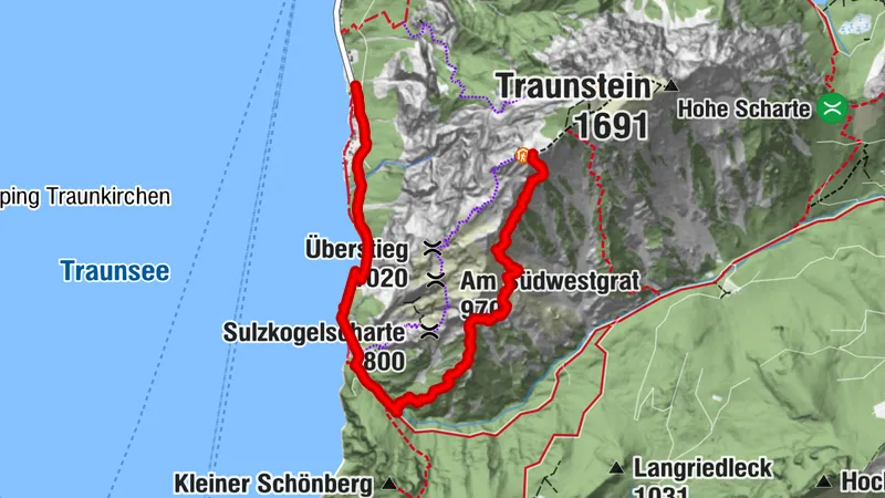 UNWEGSAM! Am Lainaurücken auf den Traunstein entlang der Südseite des SW-Grates