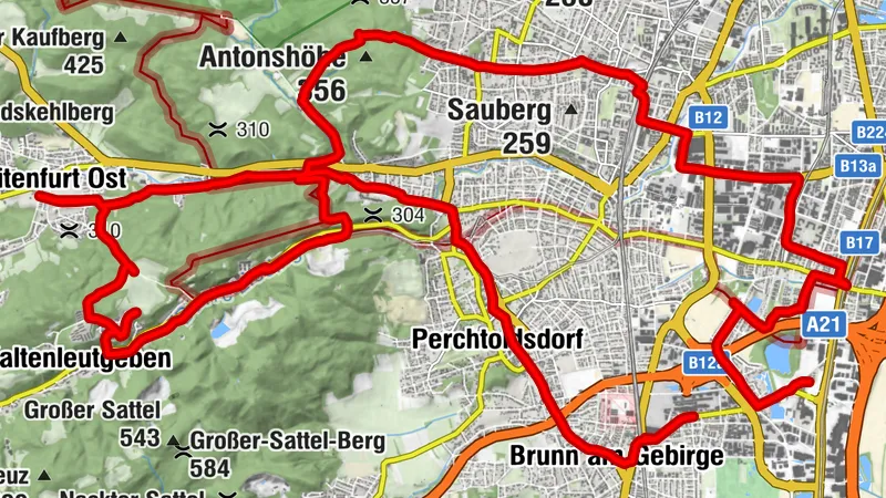 Perchtoldsdorf-Rodaun-Breitenfurt-Gh. zur Schießstätte und retour