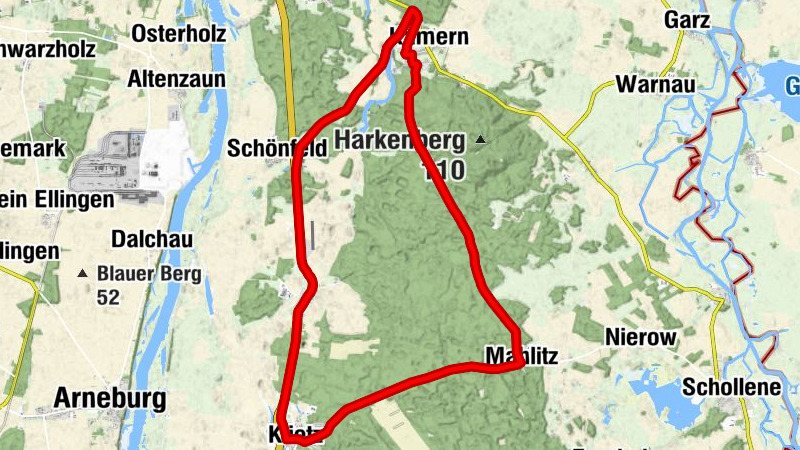 Ruta del Brezal - Bicicleta siguiendo los números en Elb-Havel-Winkel