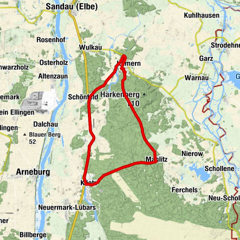 Ruta del Brezal - Bicicleta siguiendo los números en Elb-Havel-Winkel