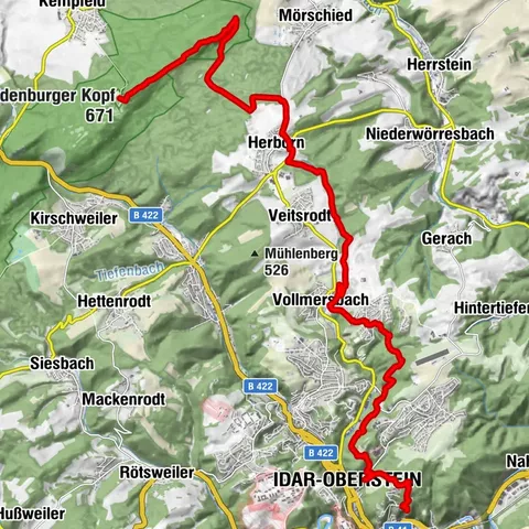 Subida Saar-Hunsrück - 12ª etapa: Kempfeld - Herborn - Idar-Oberstein (casco antiguo)