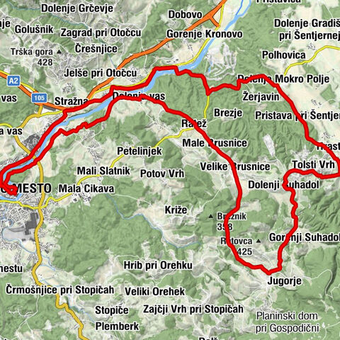 A lo largo de la ruta Brusniška Hrustavka (cerezas del pueblo de Brusnice)