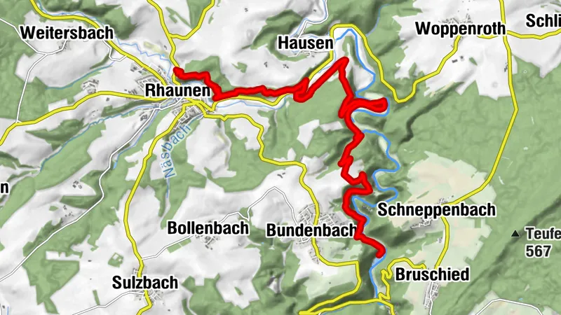 Saar-Hunsrück-Steig - etapa 15: Forellenhof Reinhardtsmühle - Rhaunen