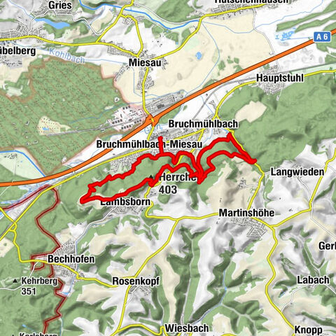 Bruchmühlbach-Miesau - Sendero forestal legendario